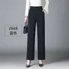 Pantalones rectos de tiro alto para mujer, nueva colección otoño 2026, corte holgado, diseñados para madres de mediana edad, con cintura elástica, efecto adelgazante y estilo casual versátil