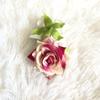 Simulação de canto de flanela rosa flor diâmetro 6cm pequeno chifre rosa cabeça de flor diy acessórios de flores flores decorativas de parede de flores