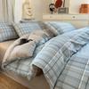 Algodón Puro 2025 Nuevo Juego de Cama de Cuatro Piezas Funda de Edredón a Cuadros de Algodón Puro Sábanas Ropa de Cama para Dormitorio de Primavera y Otoño