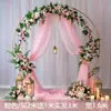 Cortina de Gaze Branca Arco de Casamento Cenário Arranjo Atmosfera Fundo Rede de Fios Local do Pedido Decoração de Teto de Casamento Gaze Branca
