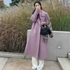 Elegante abrigo de lana gris para mujer, nuevo estilo coreano otoño e invierno 2026, abrigo grueso de longitud media para petite