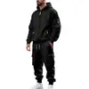 Conjunto de duas peças de fleece transfronteiriço Amazon conjunto de inverno com capuz moda masculina novo estilo conjunto esportivo masculino com capuz