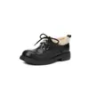 Zapatos de Cuero con Cordones Jk de Lana Pura Gruesa y Cálida de Piel de Oveja 2025 Invierno Gruesos de Tacón Medio Punta Redonda de Cuero Genuino con Piel Zapatos Individuales para Mujer