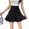 Traje Negro Pequeño Falda Sirena Talla Grande para Mujer Verano Nuevo Falda Corta Cintura Alta Adelgazante Línea A Bodycon