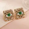 Pendientes de Plata con Goteo de Esmalte Ojos y Orejas Cruzados Europeos y Americanos Diseño de Personalidad Diamante Pendientes Lujo Ligero Sensación de Alta Gama Adornos para Orejas de Perla Mujeres