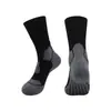 Calcetines Antibacterianos de Lana Merino, Calcetines Acolchados para Senderismo y Montañismo, Suela de Toalla Antideslizante, Calcetines Transpirables de Media Caña para Deportes al Aire Libre