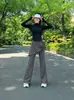 Conjunto esportivo de duas peças emagrecedor e que valoriza a silhueta para mulheres, com jaqueta de manga longa e gola alta, calça-saia com cordão e roupa para treinamento físico e yoga