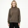 Comercio Electrónico Transfronterizo de Amazon Marca de Moda MAX Auténtico Mismo Estilo Color Sólido Cuello Medio Cuello Redondo Corte Holgado Suéter Tejido Mujer