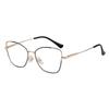 S11739 marco de gafas de metal ojo de gato para hombre y mujer moda retro montura completa incrustaciones de diamantes montura grande gafas lisas comercio exterior