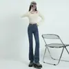 Jeans Boca de Sino Feminino Estilo Coreano Retro Garota Picante Outono/Inverno 2026 Calças Emagrecedoras Alongadoras de Perna Dropshipping