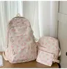 Nuevo Set de Mochila Escolar Impresa de Tres Piezas con Lazo para Estudiantes de Secundaria, Mochila Popular Ligera y Elegante