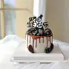 Paquete de 12 Tarjetas de Horneado Barbanegra para Cumpleaños de Hombre Decoración de Pastel Accesorios de Tarjeta de Espuma de Bigote Doble Cara