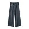Pantalones de Pierna Ancha para Mujer 2026 Cintura Alta Rayas Verticales Caída Deportivos Casuales Pierna Recta Versátiles del Fabricante Original Deportivos Casuales