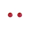 Pendientes de Plata Pura 999 con Cinabrio, Elegantes Pendientes Retro Forma de Frijol Rojo Nuevo Estilo