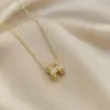 Colar Elegante de Luxo Leve de Alta Qualidade com Microincrustação Completa de Zircônio em Cobre para Mulheres, Corrente de Clavícula Simples e Moderna Galvanizada a Ouro Real Coleção de Correntes de Pescoço