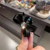 Accesorios para el Cabello Coreanos Dongdaemun Mini Exquisitos Tela Negra Pedrería Moño Pinza Pequeña Pasador Pinza para el Cabello de Princesa para Mujeres