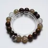 [Cristal Marrom Mulu] Pulseira de Cristal Branco de Grama Natural para Mulheres Mais Fácil de Combinar Cristal Leite de Chá Pulseira Luar Atacado