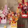 Caja Decorativa Festiva para Plantas en Maceta de Fin de Año 2026 con Orquídeas Phalaenopsis, Caja con Forma de Bolso de la Fortuna, Cubo Decorativo para Floristerías, Venta al por Mayor