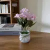 Hecho a Mano Transfronterizo 25 Piezas Flor de Begonia Escritorio Artificial Mini Planta en Maceta Accesorio para Fotografía de Bodas Decoración de Flor Artificial Planta Verde Bonsái