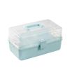 Caja de almacenamiento plegable de plástico multifuncional de tres capas, caja de herramientas transparente para el hogar con tapa, caja de medicamentos con compartimentos multicapa, venta al por mayor