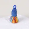 Pingente de Borla Pequena de Fio de Algodão Enrolado à Mão Estilo Xizang, Material para Pulseira DIY Feito à Mão, Ornamento de Borla Curta com Tampa Rosqueada
