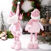 Decoraciones Navideñas Nuevas Transfronterizas Muñeco Rudolph Rosa Adornos de Muñeco Viejo Sin Rostro Navidad Retráctil