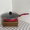 [Lindo grande vermelho! Para comprar] panela antiaderente grande de 28 cm para uso doméstico, cozinhar macarrão, refogar, sopa, fogão a gás, chama aberta