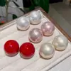 Brincos Pérola Coloridos Retro Exagerados Mostrando o Rosto, Brincos Esmaltados Gota de Óleo Estilo Hong Kong Personalizados de Alta Qualidade para Mulheres