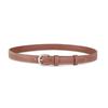Cinturón de piel Wenshi de piel suave nueva para mujer, diseño simple de hebilla plateada, combina con jeans y camisa, estilo de vestir moderno para mujer