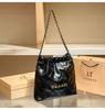 Bolsa de Basura Estilo Tweed 2025 Nueva Bolsa de Mano para Mujer de Gran Capacidad Cadena de Diamantes Bolso de Hombro Axila de Alta Calidad