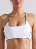Traje de Yoga Sexy de Color de Contraste Desnudo Falda de Tenis para Mujer Sujetador Deportivo Ajustado sin Espalda Ropa Interior de Tirantes para Fitness