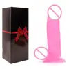 Dildo artificial feminino, transparente como cristal com ovo, pênis falso para masturbação feminina, dildo grande, atacado de brinquedos sexuais