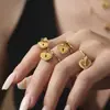 Omaca Transfronterizo Nuevo Candado de Corazón Anillo con Llave Acero de Titanio Collar Anillo Joyería que Conserva el Color Set de Collares Venta al Por Mayor