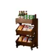 Carrito de cocina de madera maciza de primera calidad, estante de almacenamiento, cesta multicapa móvil para frutas y verduras, estante de almacenamiento para aperitivos