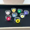 Anillo de Resina de Girasol Colorido Japonés y Coreano Transfronterizo Más Vendido Joyería Anillo Decorativo de Flor Exquisita Venta al Por Mayor