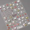 Pegatinas para Uñas Mousse de Fresa de Conejito Fresco y Femenino Serie de Mascotas Lindas Gato, Oso y Cachorro Ts3814