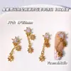Joias para Nail Art Série Floco de Neve Brilhante Luxo Leve Zircônia Incrustada em Cobre Atmosfera de Outono e Inverno Natalina Decoração de Unhas
