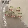 Joyería para Uñas con Diseño de Cerezas Nuevas Transfronteriza Llena de Diamantes Súper Brillante Frutas Coloridas Cerezas Paquete de Materiales para Uñas Portátiles DIY