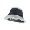 Sombrero de Pescador Retro con Degradado Transfronterizo de Mezclilla para Mujer, Estilo Primavera/Otoño, Teñido Anudado Japonés, Versátil, Transpirable, Circunferencia de Cabeza Grande