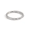 Anillo minimalista de acero de titanio con forma de bambú europeo y americano para mujer, anillo simple y versátil para el dedo índice, anillo de pareja, diseño de nicho, no se decolora