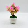 Planta Simulada En Maceta Flor Falsa En Maceta Planta Verde Simulada Pequeños Adornos 7 Piñas Grandes Maceta Rayada Pequeño Bonsái