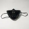 Nueva máscara negra para la parte inferior de la cara de Halloween, máscara estética de guerrero cyberpunk, accesorio de cosplay en stock