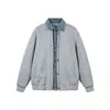 Contéstame Chaqueta de Trabajo Americana de Moda Holgada con Solapa Ropa Exterior Falsa de Dos Piezas para Hombres y Adolescentes W518