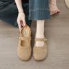 Chinelos Baotou Femininos para Uso Externo Primavera e Verão 2025 Novos Velcro Boca Rasa Flats Versátil Casual Slip-on Sapatos Femininos
