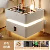 Mesita de Noche Inteligente Moderna Minimalista de Madera Maciza con Lujo Ligero Multifuncional Carga Inalámbrica Bluetooth Mesita de Noche Inteligente