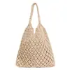 Bolsa Feminina Tendência de Grande Capacidade 2026 Verão Novo Estilo Bolsa de Palha Trançada Artesanal Estilo Resort à Beira-Mar Bolsa de Praia