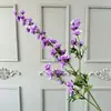 Flores artificiais de delphinium de 3 ramos para casamentos, arranjos florais decorativos para locais de casamento, decoração de hotel e casa, violetas