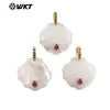 Wt-Jp478 Abanico Natural de Concha Blanca Gota de Agua Circonita Rosa Blanca Incrustada Textura Lisa Accesorios de Joyería