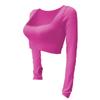 2022 Amazon Explosions Rayas Transpirable Manga Larga Mujer Deporte Ajustado Fitness Top Sin Costuras Ropa de Yoga