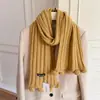 Cachecol de tricô inverno feminino quente bola pendurada quente estilo coreano atmosfera versátil luxo leve alta qualidade aquecedor de pescoço atacado